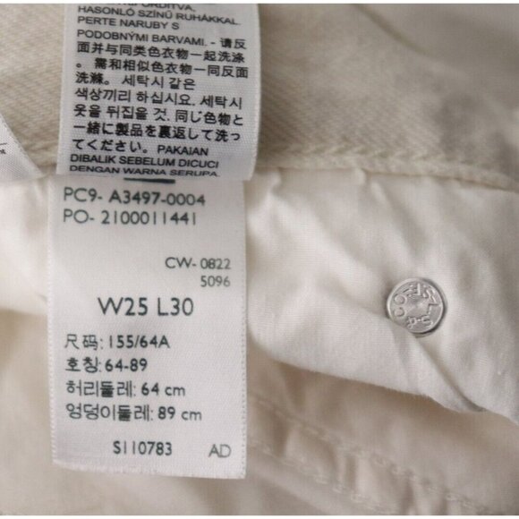Levi's Women's US25 White Dad Utility Straight Leg Jeans 100% Cotton Cargo Denim - Picture 8 of 10